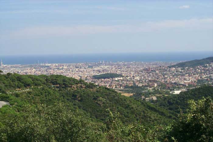 Parque de Collserola en la zona alta de Barcelona